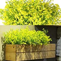 WILLBOND 12 Manojos Flores Arbustos Artificiales Plantas Flores Exteriores Resistentes a Rayos UV Arbustos Artificiales…